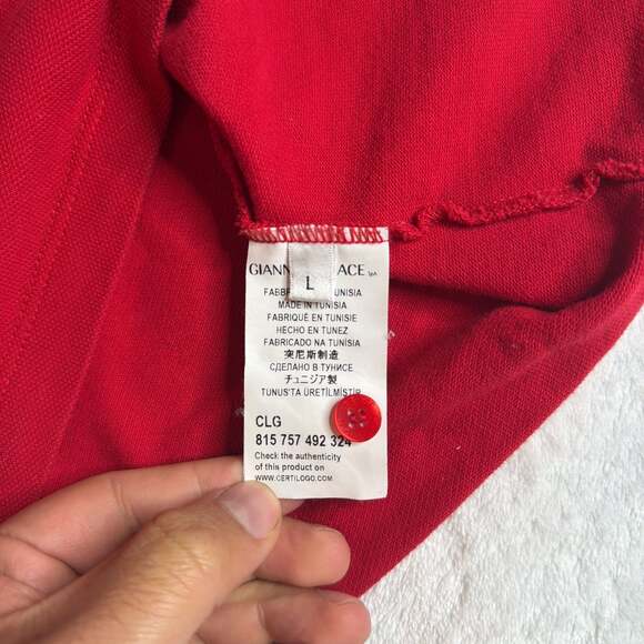 Versace Red Medusa Polo Shirt, Collar, Size Large - Luxury - Picture 5 of 6